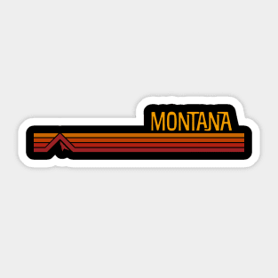 Retro vintage Montana design featuring stripes and mountain Sticker